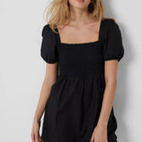 French Connection Armina Organic Black Poplin Mini Dress