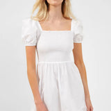 French Connection Armina Organic White Poplin Mini Dress