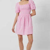 French Connection Artina Gingham Smocked Mini Dress – dresses by French Connection, available to rent from Hirestreet