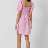 French Connection Artina Gingham Smocked Mini Dress – dresses by French Connection, available to rent from Hirestreet