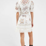 French Connection Biton Embroidered Cotton Mini Dress