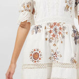 French Connection Biton Embroidered Cotton Mini Dress