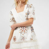 French Connection Biton Embroidered Cotton Mini Dress