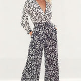 French Connection Delfine Drape Floral Jumpsuit