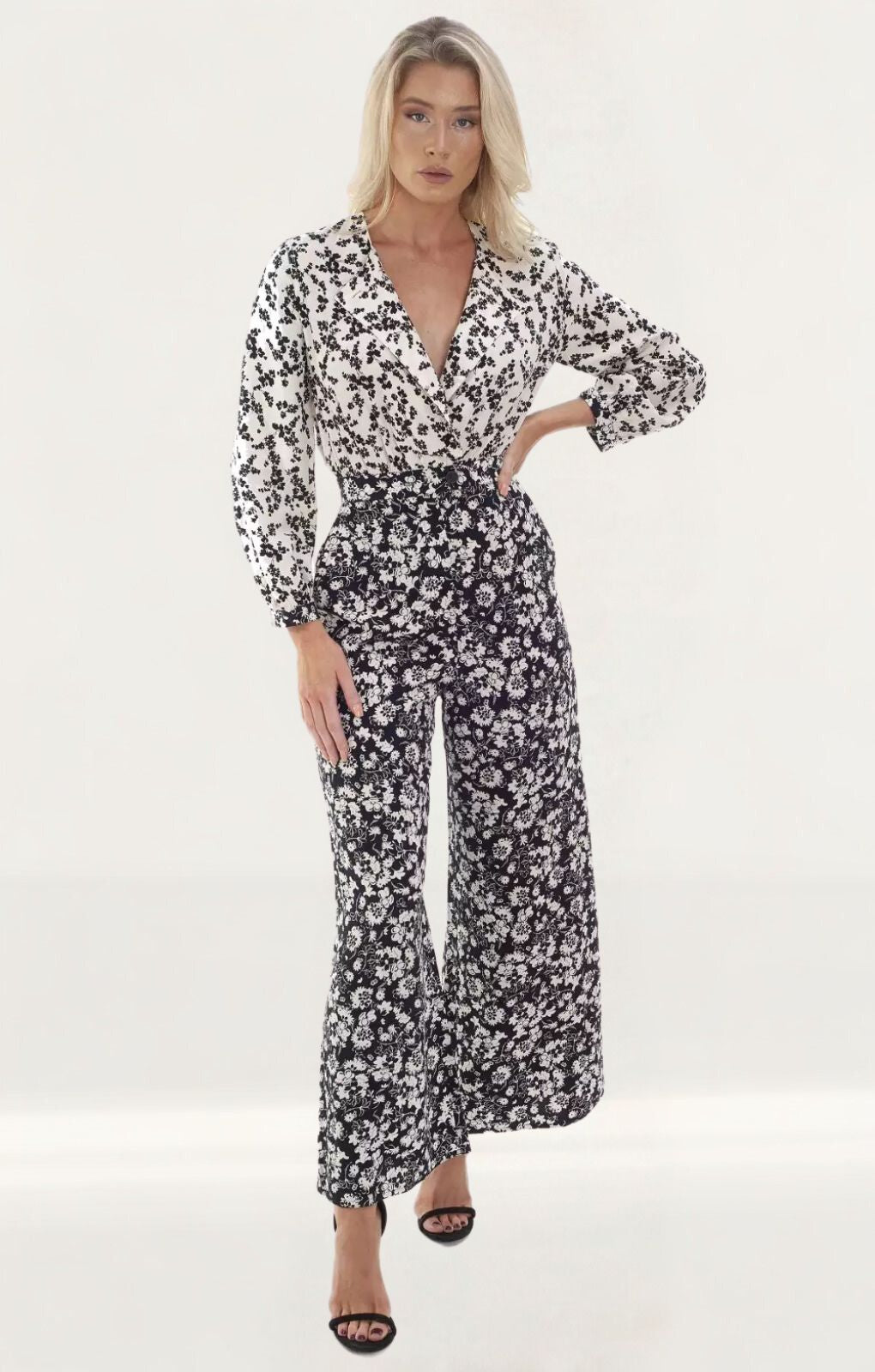 French Connection Delfine Drape Floral Jumpsuit