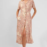 French Connection Demetra Drape Button-Front Dress