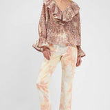 French Connection Demetra Gathered V-Neck Blouse