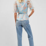 French Connection Diana Drape Puff Sleeve Top