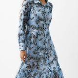French Connection Diandra Devore Maxi Dress Summer White/Blue