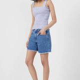 French Connection Elao Rhodes Organic Poplin Smock Blue Top