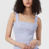 French Connection Elao Rhodes Organic Poplin Smock Blue Top