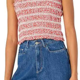 French Connection Elao Rhodes Organic Poplin Smock Hibiscus Top