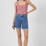 French Connection Elao Rhodes Organic Poplin Smock Hibiscus Top