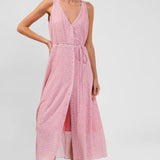 French Connection Elao Verona Button-Down Pink Midi Dress