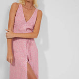 French Connection Elao Verona Button-Down Pink Midi Dress