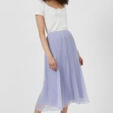 French Connection Ella Pleated Blue Midi Skirt