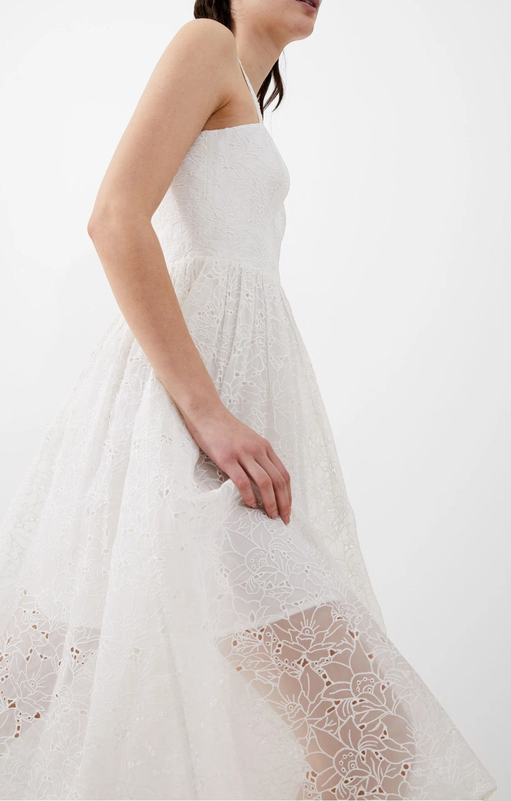 Rent French Connection Embroidered Lace Strappy Dress in White | Hirestreet Rent French Connection Embroidered Lace Strappy Dress in White | Hirestreet