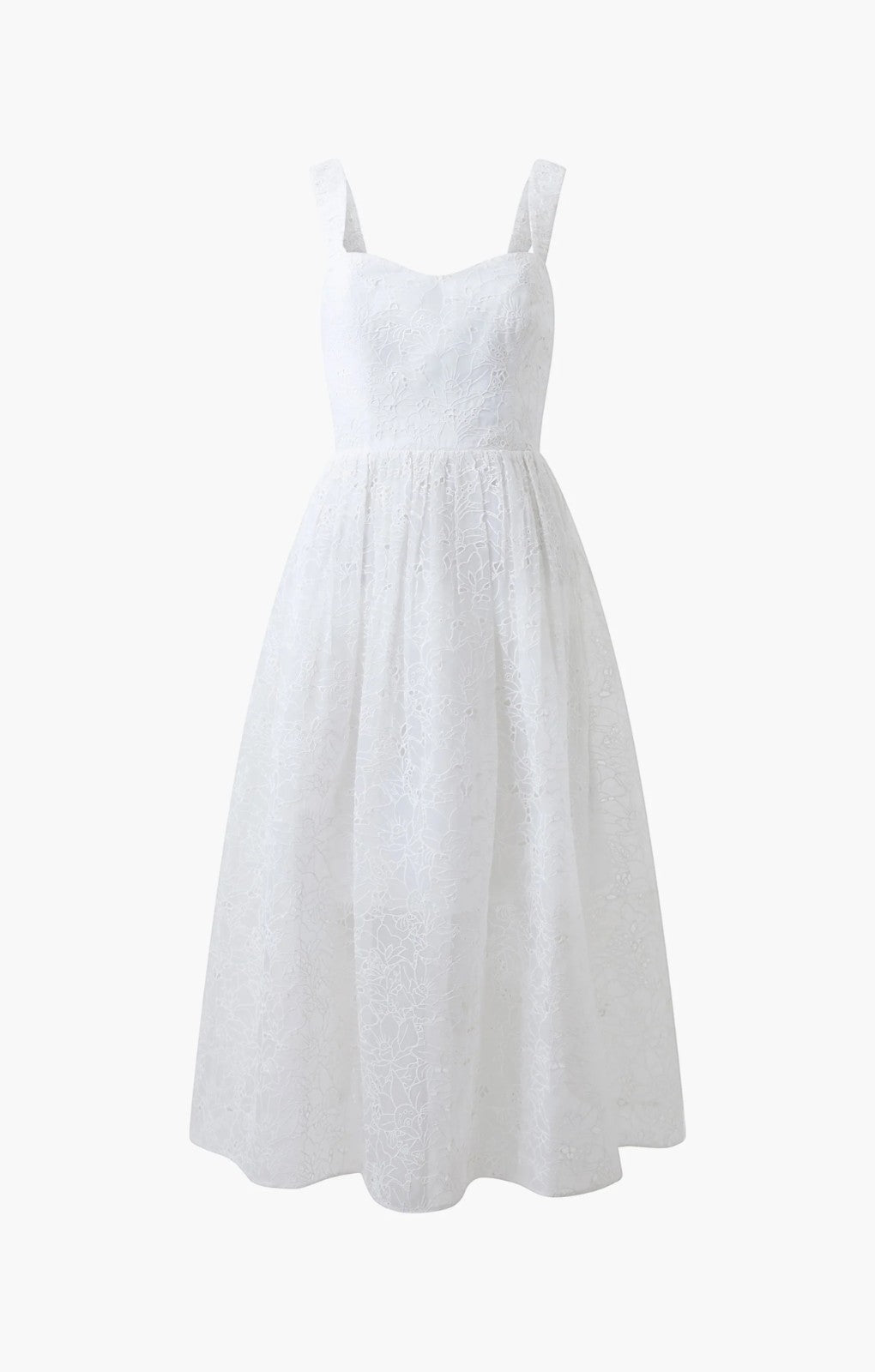 French Connection Embroidered Lace Strappy Dress in White French Connection Embroidered Lace Strappy Dress in White
