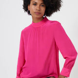 French Connection Evangeline Aracia Cupro High Neck Top