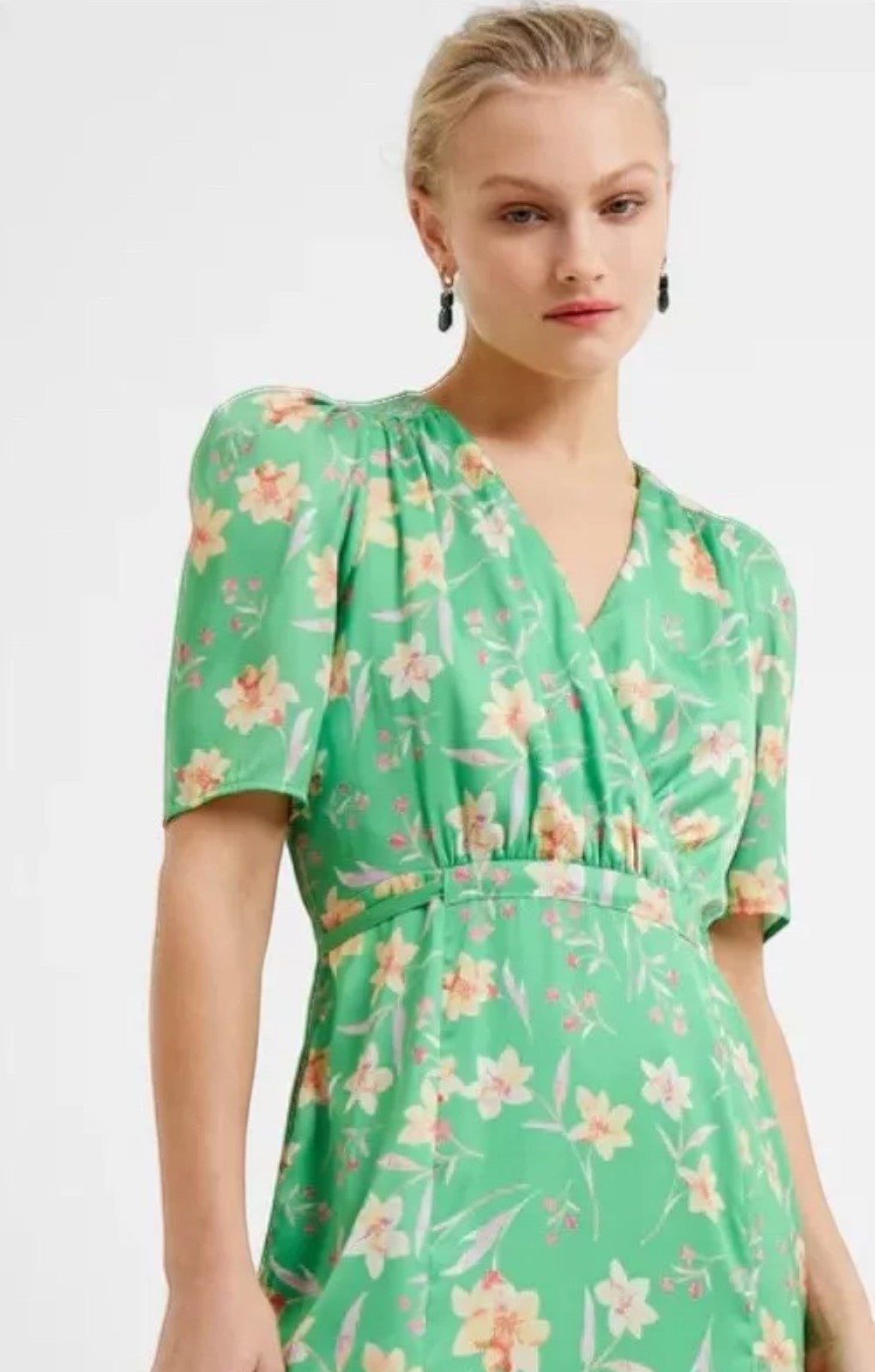 Rent French Connection Camille Wrap Midi Dress in Poise Green | Hirestreet Rent French Connection Camille Wrap Midi Dress in Poise Green | Hirestreet