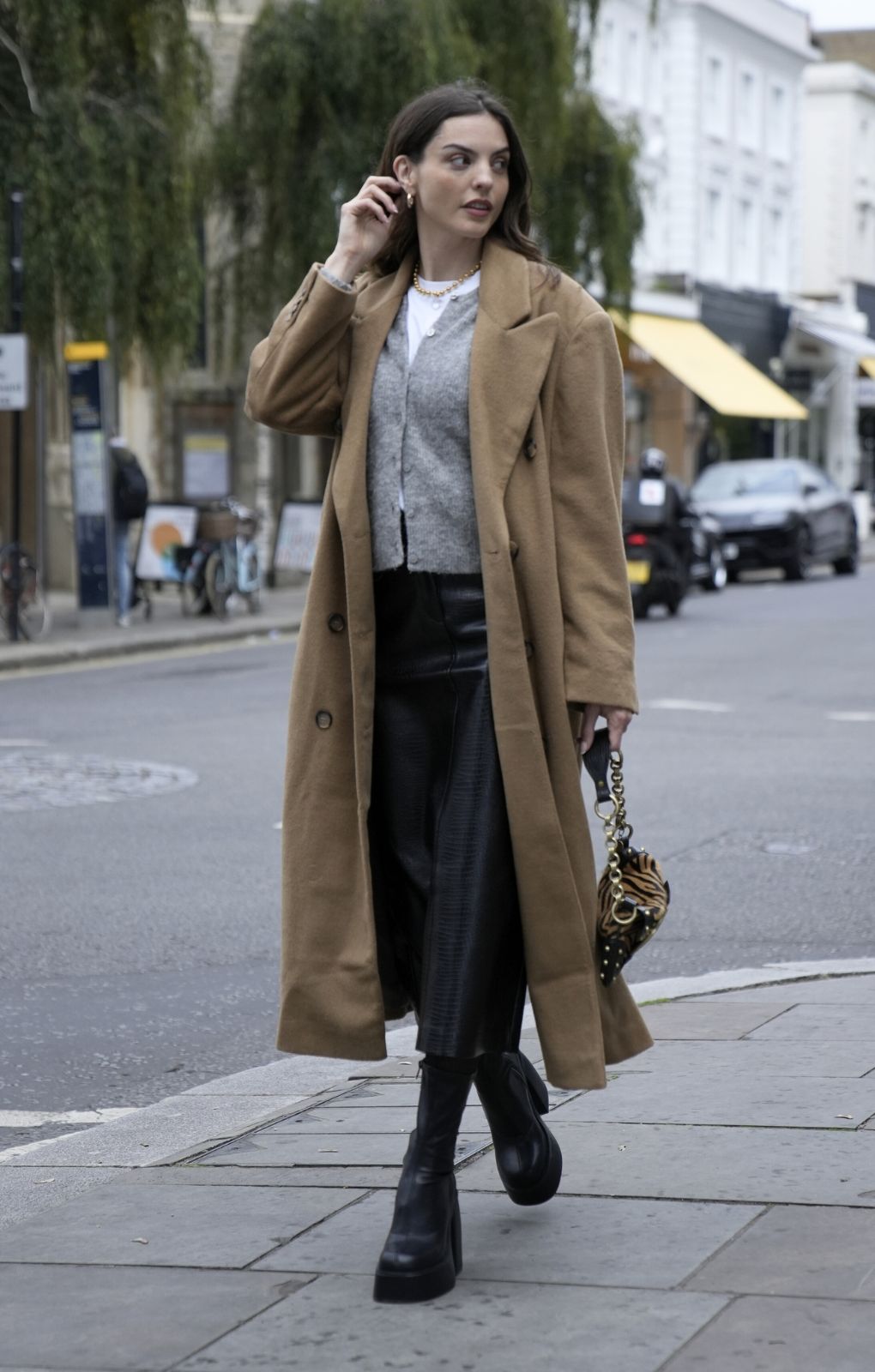 Topshop Smart Oversized Longline Coat In Camel