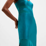 French Connection Inu Satin Strappy Mesh Maxi Dress