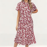 French Connection Maroon Button Up Midi Dress
