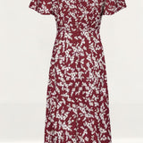 French Connection Maroon Button Up Midi Dress