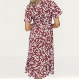 French Connection Maroon Button Up Midi Dress