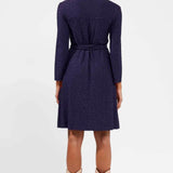 French Connection Sibley Eco Jacquard Navy Jersey Dress