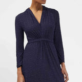 French Connection Sibley Eco Jacquard Navy Jersey Dress