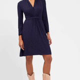 French Connection Sibley Eco Jacquard Navy Jersey Dress