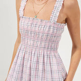 French Connection Yaki Organic Check Sun Dress