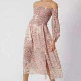 French Connection Demetra Recycled Hallie Crinkle Dress Peach Nectar