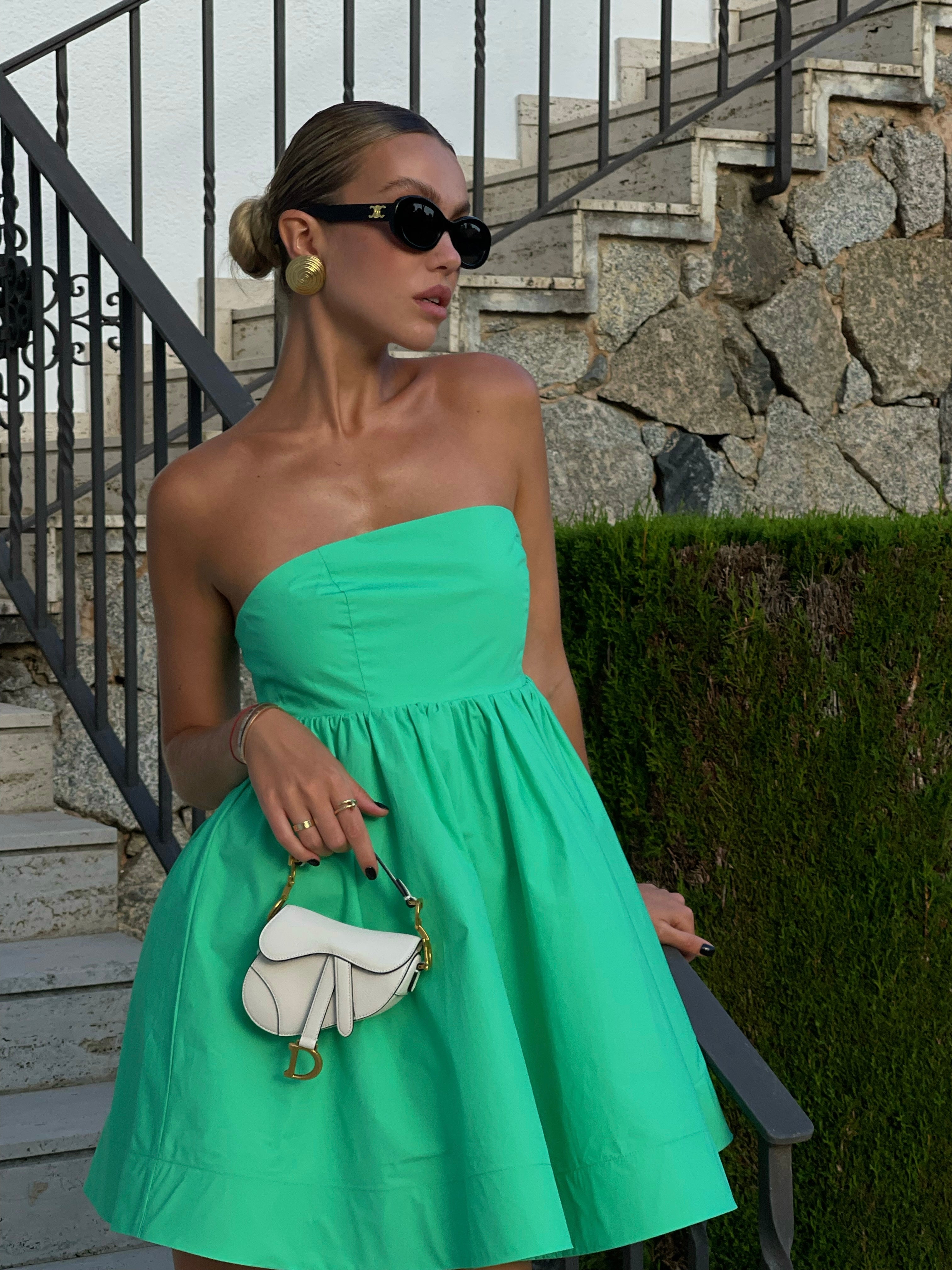 Rent Collective The Label Hayden Strapless Green Mini-Dress | Hirestreet Rent Collective The Label Hayden Strapless Green Mini-Dress | Hirestreet