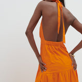 Pretty Lavish Gabrielle Halterneck Aperol Midaxi Dress
