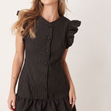 Ghospell Jacquard Mini Dress in Black