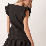 Ghospell Jacquard Mini Dress in Black