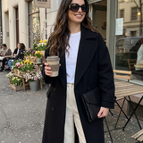 Gianni Feraud Stella Oversized Slouchy Coat In Black