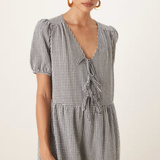 Nobody's Child Gingham Tie Front Bernadetta Midi Dress