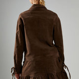 Glamorous Brown-Cord Tie-Front Jacket