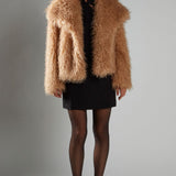 Glamorous Caramel Oversized-Collar -Faux Fur Coat