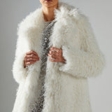 Glamorous Cream Collared Faux Fur-Coat