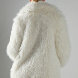 Glamorous Cream Collared Faux Fur-Coat