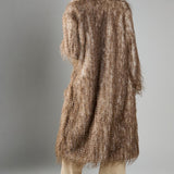 Glamorous Faux Fur Midi Coat - Feather Fur