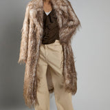 Glamorous Faux Fur Midi Coat - Feather Fur