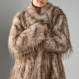 Glamorous Faux Fur Midi Coat - Feather Fur