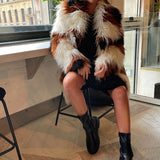Glamorous Glamorous Curve Cream Brown Spot Faux Fur Coat