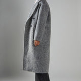 Glamorous Grey Collared Midi Coat