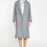 Glamorous Grey Marl Lapel Collar Midi-Coat